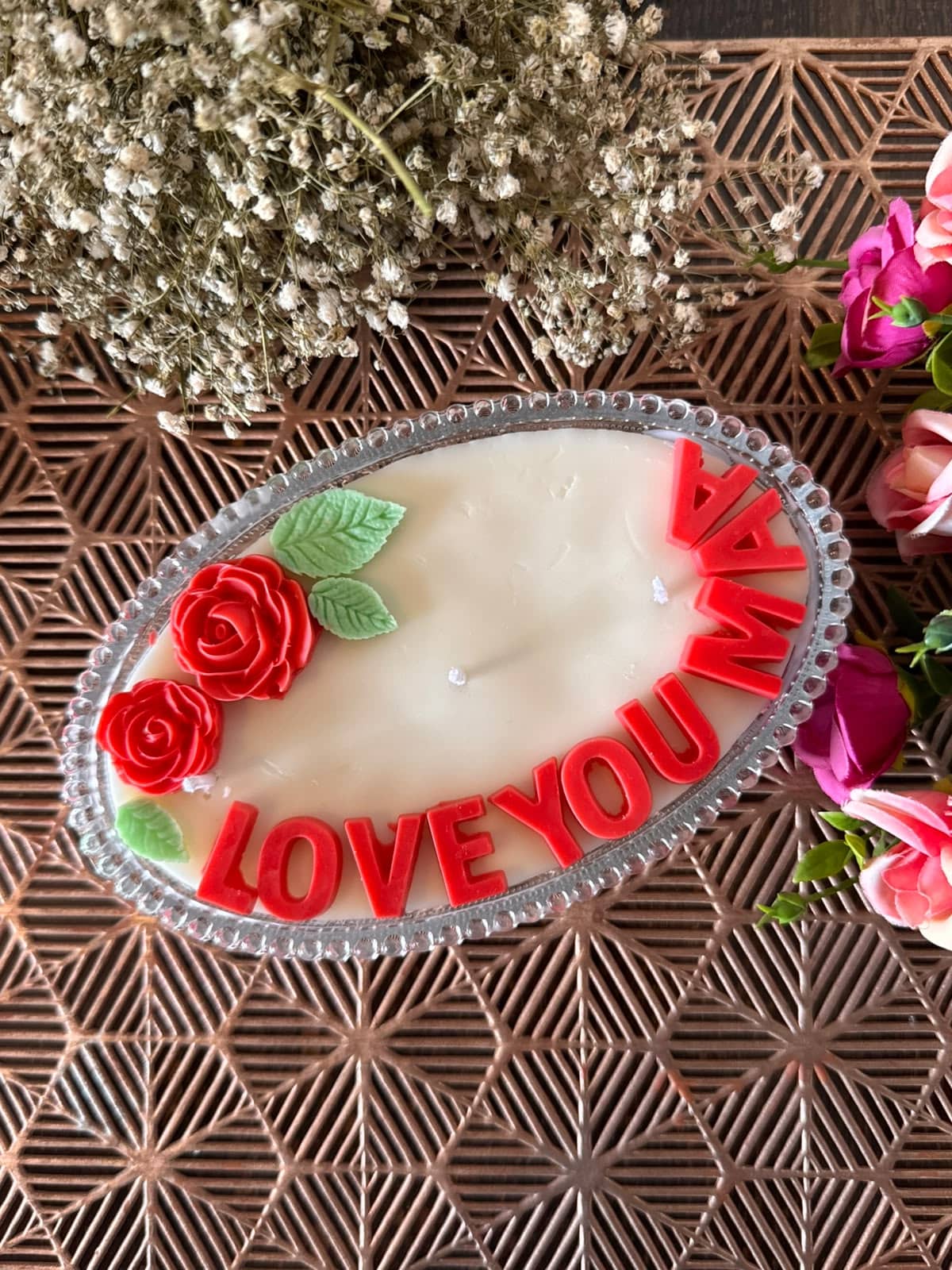 Love You Maa Candle