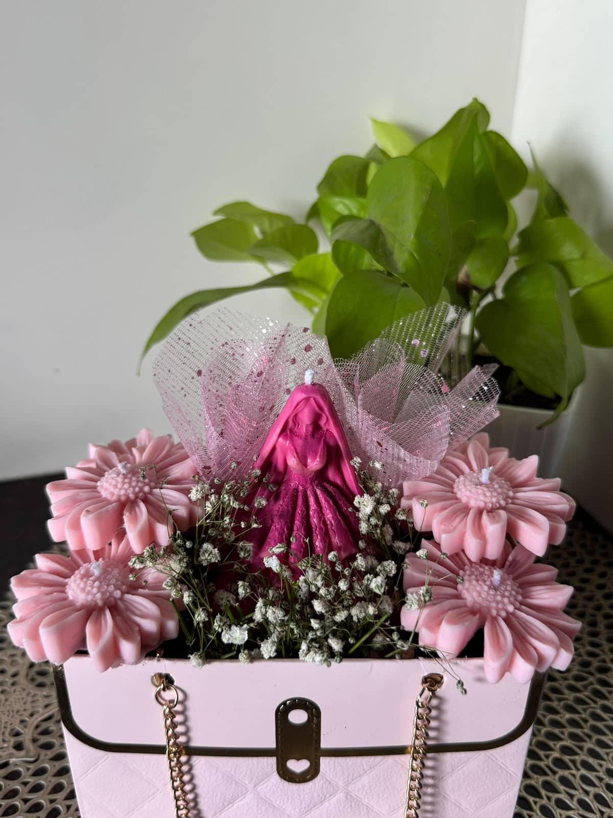 Blush Handbag Candle Bouquet