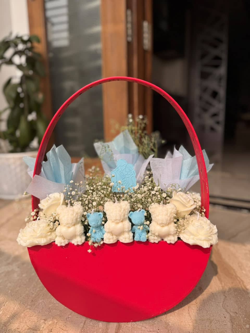 Teddy Candle Basket